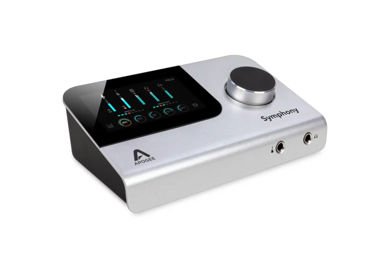 Image of the Apogee Symphony Desktop in silver finish.